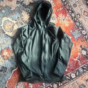The North Face dark green zip up jacket